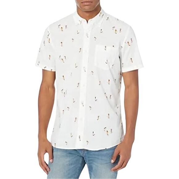 NWT Goodthreads Men’s Surfer Button Up Short Sleeve Poplin Shirt - Picture 1 of 4